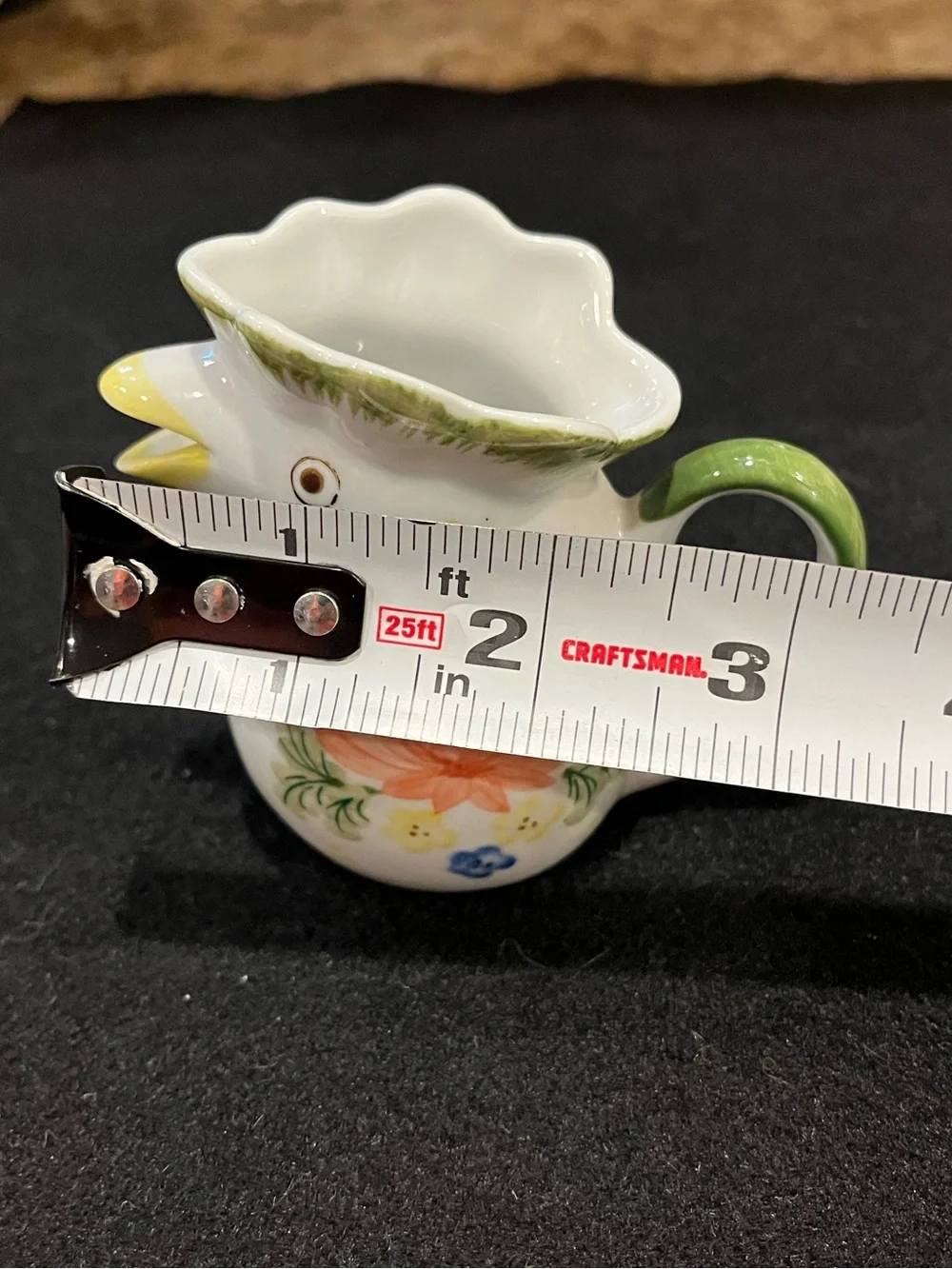 Hand-Painted Floral Porcelain Mini Rooster Creamer - Vase by Andrea by Sadek
